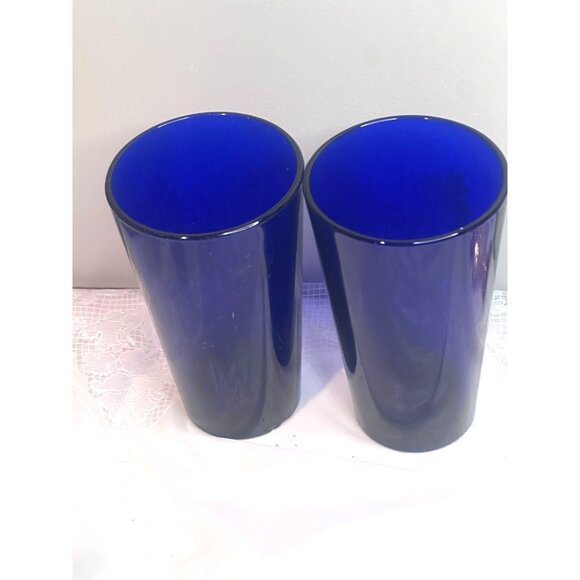 LABATT BLUE Pint Beer Drink Glass Cobalt Blue Libbey Made USA 16oz Set of Two - Picture 5 of 6